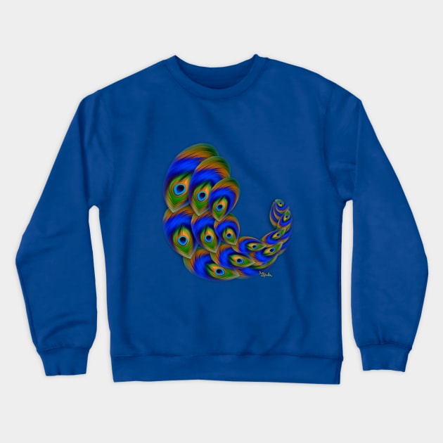 Peacock Feather Vortex Crewneck Sweatshirt by RGiada